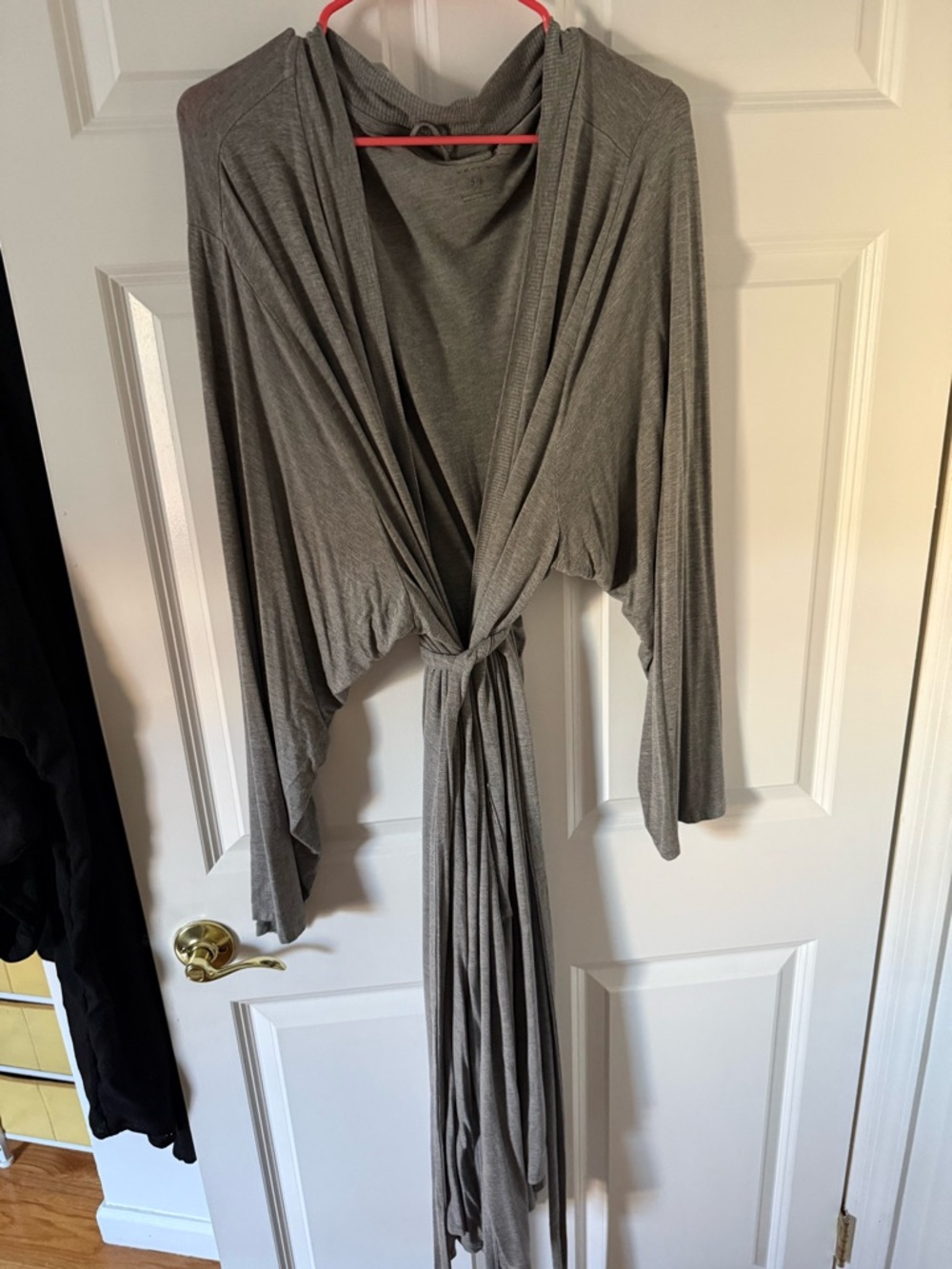 Torrid Super-Soft Gray Tie-Front Robe with Pockets